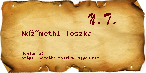 Némethi Toszka névjegykártya